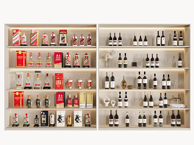 Modern Wine Bottle Wine Box Foreign Wine High-grade Wine Maotai Wine Wuliangye Red Wine Cabinet 3d model