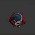 Game And Movie Character With Blue Hat Long White Beard Red Robe Clasped Hands Sitting