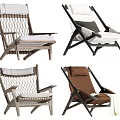 Stylish Comfortable Lounge Chairs With Wooden Frames And Soft Cushions