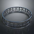 Elegant Silver Metallic Bracelet With Hollow Circular Pattern Fashion Accessory 3d model