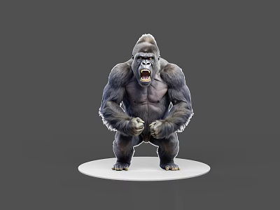 Animal Black Ape Chimpanzee Ferocious Strong Cartoon Characters Cartoon Characters Movie Characters Game Characters Hand-held Silhouettes Photo Board 3d model