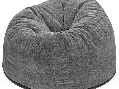 Soft Gray Plush Bean Bag Chair Comfortable Lounge Seating For Living Room 3d model