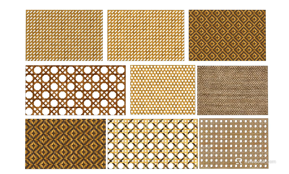 Decorative Room Divider Designs With Various Geometric Patterns And Warm Tones 3d model