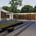 Modern gate art entrance gate tower square 3d model