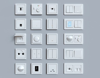 Modern Switch Socket Panel Button 3d model