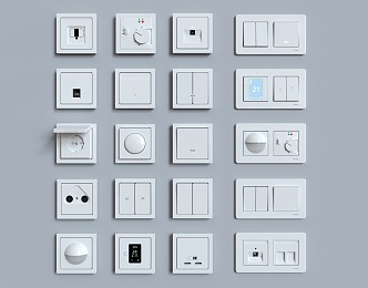 Modern Switch Socket Panel Button 3d model