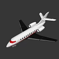 White Private Jet With Red Stripe Sleek Exterior And Modern Design