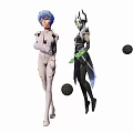Game Movie Characters With Blue Hair White Suit Red Accents Black Helmet Purple Outfit Black Orbs