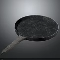 Modern Durable Frying Pan With Textured Surface And Blue Handle For Kitchen Cooking