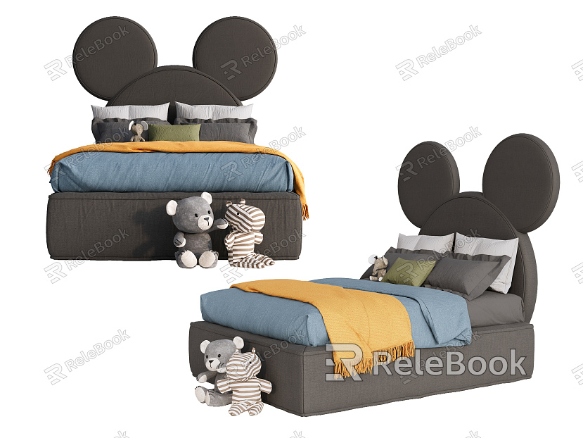 Modern Children's Bed Mickey Bed Carto Bed Double Bed model