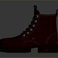 Brown Leather Boots with Lace Up Design Thick Rubber Sole and High Top Ankle Style