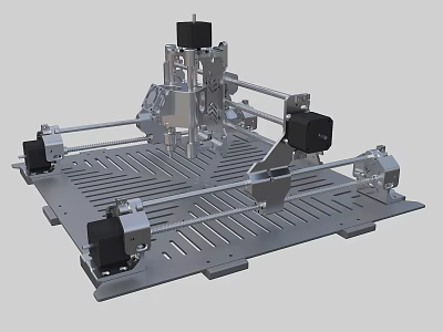 Industrial Equipment With Mechanical Structure Guide Rail System And Motor Drive Platform 3d model