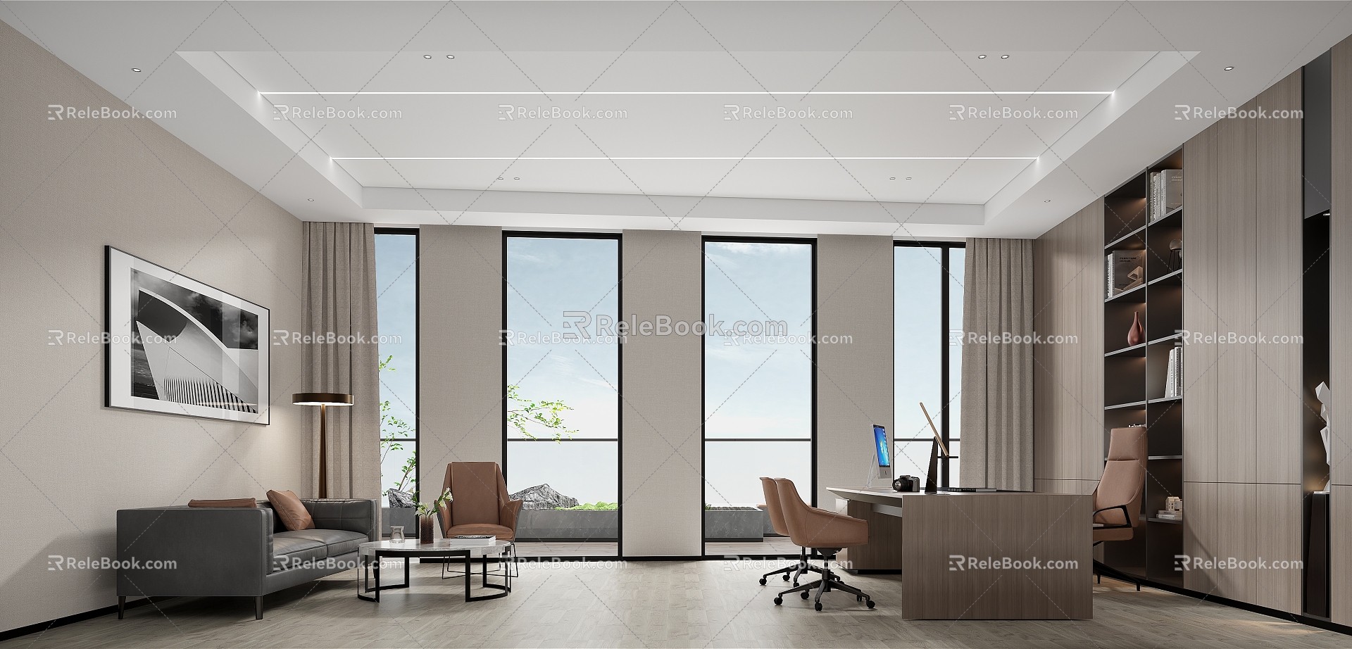 Modern Office Manager's Office 3d model