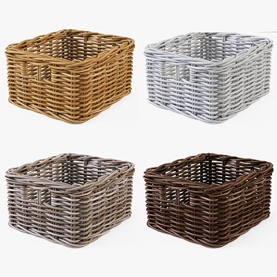 Multiple Colors Handwoven Wicker Storage Baskets For Home Organization And Decor 3d model