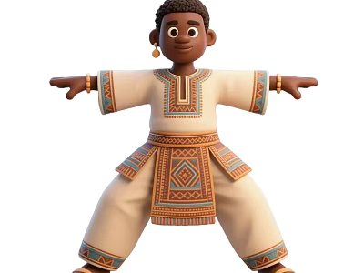 modern man african man african man black cartoon man male foreigner 3d model