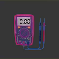 Digital Multimeter With Digital Display Showing 000 And Red Black Probes