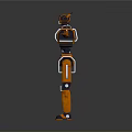 Industrial Robot Orange And Black Mechanical Structure With Extended Arms And Joints
