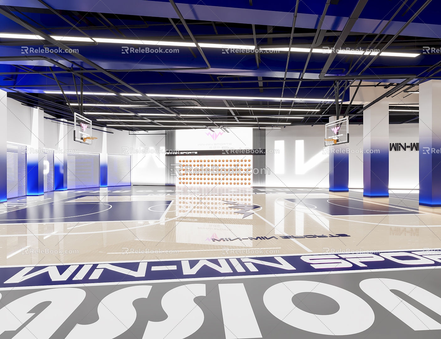 modern basketball hall 3d model