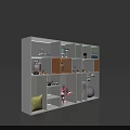 Colorful Modular Display Shelf With Flamingo Figurine Books Decorative Items And Storage Cubes