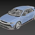 Light Blue Modern Hatchback Car With Black Rims Red Accents And Sporty Design