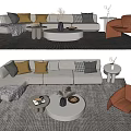 Sofa Coffee Table Combination Multiplayer Sofa Coffee Table Combination 3d model