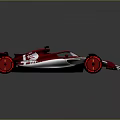 Sleek Red And White Racing Car With Aerodynamic Body And Sporty Wheels