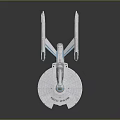 Detailed Star Trek Enterprise Starship Model With Disc Hull And Twin Engines