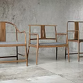 Modern Wooden Leisure Chairs With Three Unique Backrest Designs And Gray Indoor Space