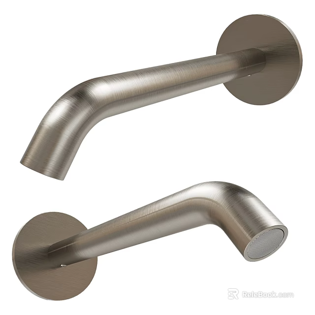 Sleek Modern Brushed Stainless Steel Wall Mounted Faucet Design For Home Bathrooms 3d model 