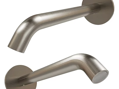 Sleek Modern Brushed Stainless Steel Wall Mounted Faucet Design For Home Bathrooms 3d model