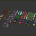 Modular Building Construction Components With Metal Frames Platforms And Stairs