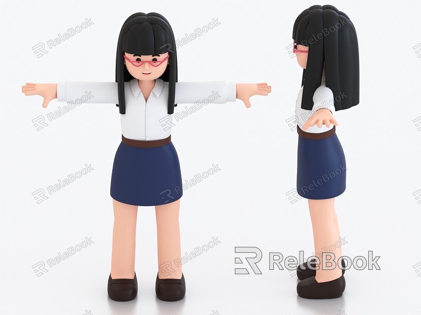 Cartoon Character Cartoon Girl Cartoon Woman model