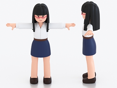 Cartoon Character Cartoon Girl Cartoon Woman model