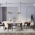 Modern Dining Table and Chair Combination Dining Table and Chair 3d model