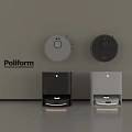 Smart Robotic Machines Featuring Black White Robotic Vacuum Cleaners And Docking Stations