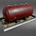 Industrial Red Storage Tank Equipment With Concrete Base And Metal Valves
