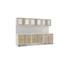 Laboratory Interior With Cabinets Glass Door Storage Sink White Doors Ceiling Lights Light Floor