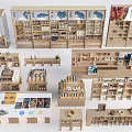 Wooden Display Shelves With Various Designs And Sizes For Retail Product Showcase