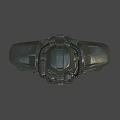 Futuristic Metallic Mechanical Armor Suit With Helmet Hoses Lights And Bolts