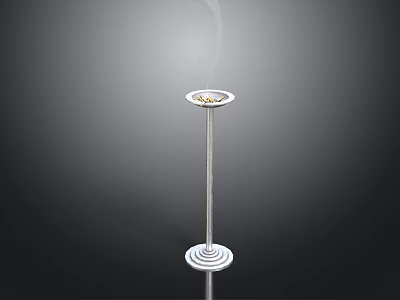 Modern Silver Metal Incense Burner With Spiral Base And Rising Smoke 3d model