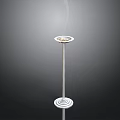 Modern Silver Metal Incense Burner With Spiral Base And Rising Smoke