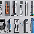Various Electric Vehicle Charger Models With Different Designs And Features 3d model