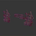 Abstract Architectural Structures Constructed With Interlaced Wooden Strips On White Background