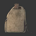 Brown Canvas Backpack With Leather Handle And Shoulder Straps Simple Design For Daily Use 3d model