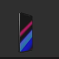 Modern Sleek Smartphone With Colorful Gradient Display On Black Background