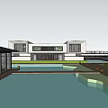 Modern Detached Villa With Private Courtyard And Lush Greenery Around Large Windows