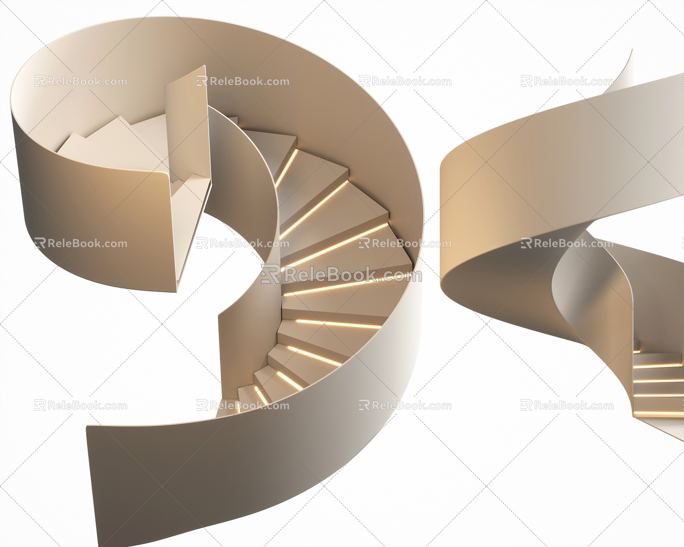 modern spiral staircase staircase 3d model