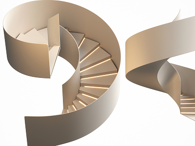 modern spiral staircase 3d model