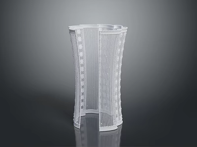White Structured Mesh Corset With Modern Openwork Design And Elegant Silhouette 3d model