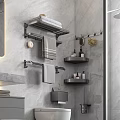 Bathroom Accessories Including Wall Mounted Shelves Towel Racks And Hooks For Modern Bathroom